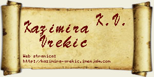 Kazimira Vrekić vizit kartica